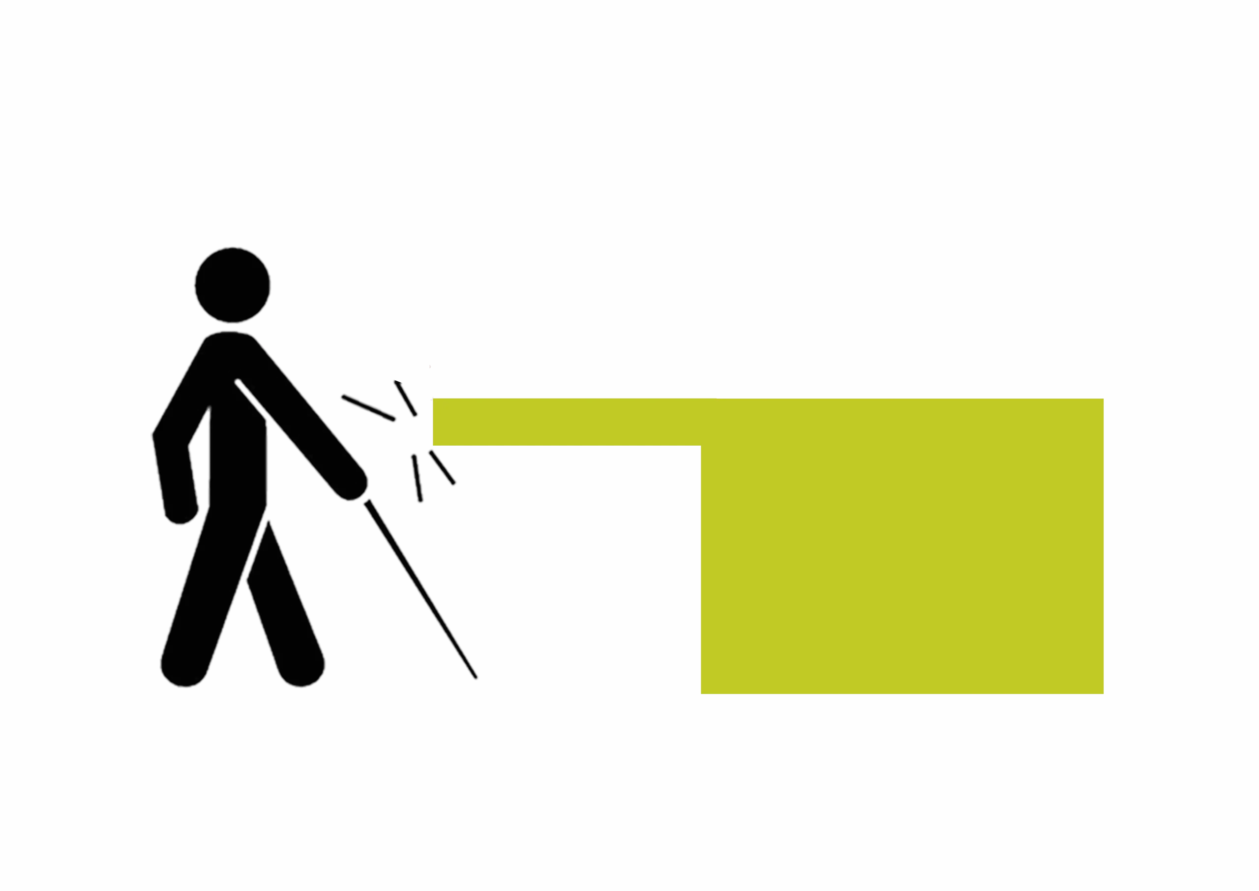 Obstacle-1 Existing white canes cannot detect overhangs.
